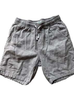 Tenth + Ocean Gray Drawstring Pull-On Linen Blend Shorts